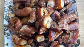 ASMR eat rice with braised pork organ and chicken soup with banana flower #food #khmercookingfood