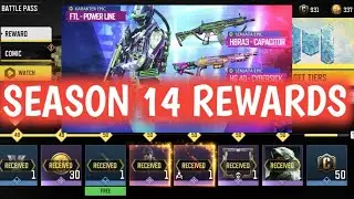ALL BATTLE PASS SEASON 14 REWARDS CALL OF DUTY MOBILE CODM COD MOBILE