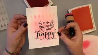 Faded Distress Stencil | Happy Card | Hello Life