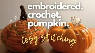 Embroidered Crochet Pumpkin | Cosy Stitching Vlog
