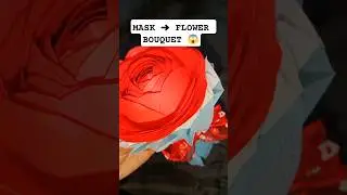 Easy Paper Rose Bouquet | Creative Mask Wrapping Idea 💐 #shorts