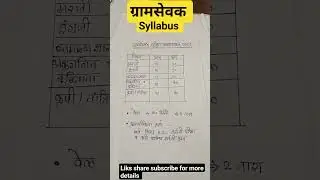 gramsevk syllabus| ग्रामसेवक अभ्यासक्रम 2023 #gramsevak #syllabus