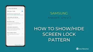 How to Show/Hide Screen lock Pattern - Samsung [Android 11 - One UI 3]
