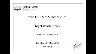 GCSE Health & Social Care NBN Video