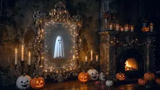 👻 Cozy Halloween Ambience with Spooky Halloween Music, Crackling Fireplace & Autumn Vibes | 4K