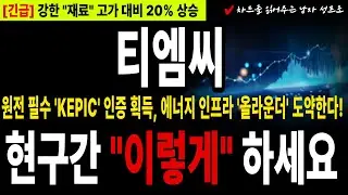 [티엠씨 주가전망][긴급]'KEPIC' 인증 재료로 인한 장중 20%상승, 지금 현구간은 무조건 '이렇게' 하세요!