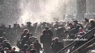 Batman and Bane Fighting at City Hall (Filming The Dark Knight Rises)
