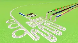 SIX TRAIN CROSSING CIRCLE SNAKE CRAZY 💖TRAINS RISKY SLIDE RAILWORK BEANG DRIVE 