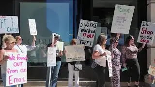 Hair salon employees protest former boss