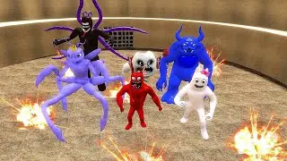 🏛️BIG ARENA ALL GARTEN OF BANBAN 6 CURSED CHARACTERS FAMILY SPARTAN KICKING in Garry's Mod !
