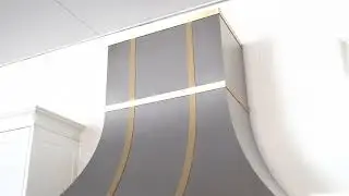 SH35 Slope Stainless Steel Range Hood with Brass Accent for High-ceiling Kitchen