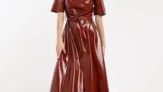 Shiny vinyl midi dress