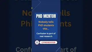 Nobody tells #PhD students this - Confusion is part of real research #phdlife #phdtips #phdscholar