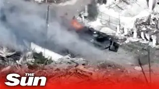 Ukrainian unit destroys Russian 'Z' tank in bombed out Luhansk