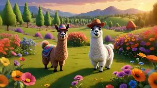 Four Little Llamas Wear Bright Hats | Animal Song for Kids | Nursery Rhymes and Preschool Learning