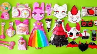 Incredibox Sprunki: Rescue Wenda & Pinki Squishy Paper! 😇😈 Rainbow🌈 & Black🐈&zwj;⬛Skincare & Makeup
