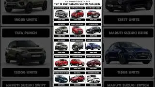 India's Top 15 Best Selling Cars In Aug 2022 🔥 #shorts