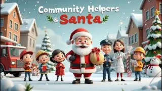 Community Helpers & Santa 🎅🚒 | Kids Christmas Song | Learn Helpers with Santa | KidsLearn Rhymes