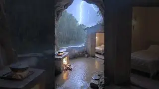 Lightning strikes,heavy rain and wind #rain #heavyraining #viral #rainsounds