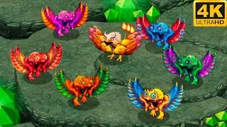 Prismatic Glowl - all versions (My Singing Monsters: Dawn Of Fire) 4k