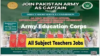 Pak Army Education Corps Teaching Jobs Announced 2025 - Pak Army Teaching Jobs For All Subjects &lrm;