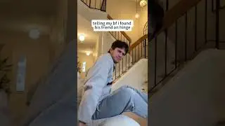 Telling my bf I found his best friend on hinge #hinge #boyfriend #friend #prank #reaction