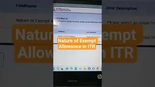 Nature of Exempt Allowance in ITR #itrfiling #incometaxreturnfiling #shorts #returnfiling #trending