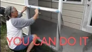 DIY screening a Metal Frame Porch ~ howididit ~