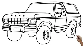 How to Draw Ford Bronco! Drawing a famous Ford Bronco Jeep -  Follow Along Video Tutorial