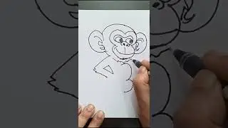 How to Draw a Cute Monkey | Easy & Fun Drawing | Adorable Monkey Cartoon #animals #shorts #ytshorts