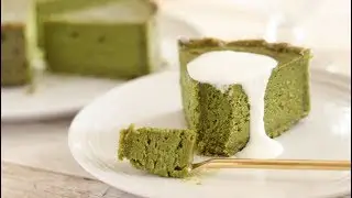 抹茶とホワイトチョコのチーズスフレタルト Matcha and white chocolate cheese souffle tart｜抹茶のお菓子｜HidaMari Cooking
