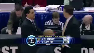 2008 NCAA Tournament 2nd Round: #3 Xavier vs #6 Purdue (highlights)