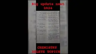 Neet 2024 reduced syllabus || chemistry deleted topics 🪬 #neetexam #viral #ytshorts #neet