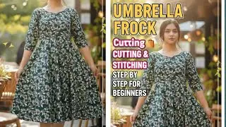 umbrella frock cutting and stitching hindi | how to cut and stitch umbrella frock 