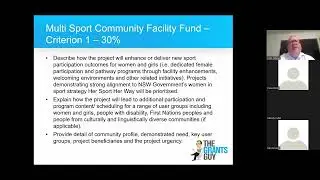 The Grants Guy Seminar Part 1: The Multi-Sport Community Facility Fund