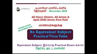 Polytechnic Exam December 2020 No Equivalent subject Time Table