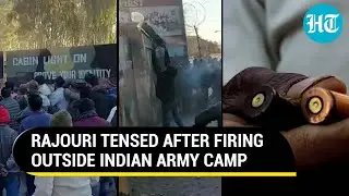 J&K: Stone pelting outside Indian Army camp in Rajouri after firing kills two civilians | Watch