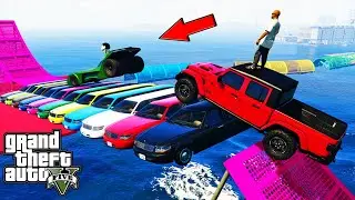 FRANKLIN TRIED THE IMPOSSIBLE LIMOUSINE CAR JUMP CHALLENGE GTA 5 | SHINCHAN AND FRANKLIN