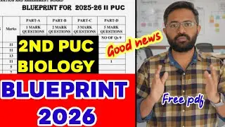 2nd PUC Biology Blueprint for Annual Exam 2026 Karnataka board 