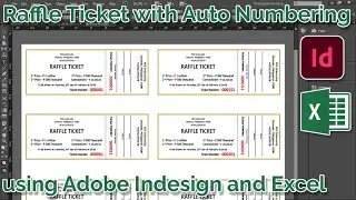 Raffle Ticket Auto Numbering Using Adobe Indesign and Microsoft Excel - Variable data printing