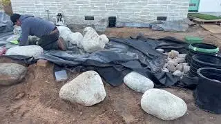 Строительство водопада перед домом