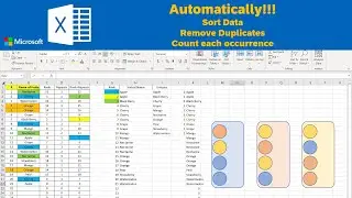 Automatically (1) Sort (2) Remove duplicates (3) Count occurrences of each in EXCEL