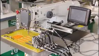 Automatic sewing machine for attaching rubber TPR to safety work gloves
