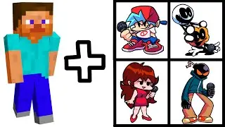 FNF Characters + MINECRAFT = ? COMPLETE EDITION | (MINECRAFT SKINS #6)