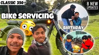 My Bike First servicing 😳 !! Friends birthday & Child Masti 😂 !!
