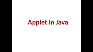 Java Applet Programming Part 1