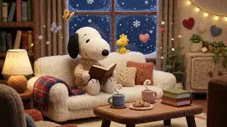 Cozy Winter Reading with Snoopy 🧶 3D Wool Style | Relaxing Lofi Music for Study & Sleep