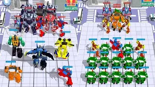 Superhero Robot Monster : Merge Robot Green Army vs Megatron Battle