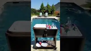 Sunjoy 80-qt. Patio Cooler Cart, Perfect for Pool Party or Backyard BBQ! #shorts #outdoorliving #diy