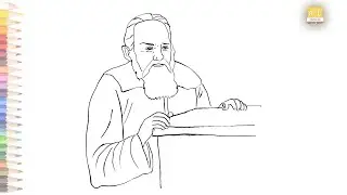 Galileo galilei drawing easy || How to draw Galileo galilei drawing step by step